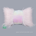 Ins long hair stitching sequined waist pillow